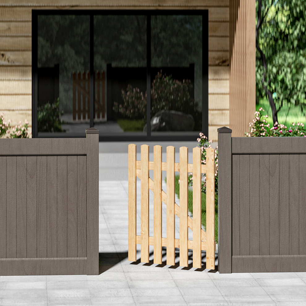 (3ft Tall (90cm)) 3-6FT Wooden Garden Gate Timber Entrance Pedestrian Fence Wood Barn Door Cottage