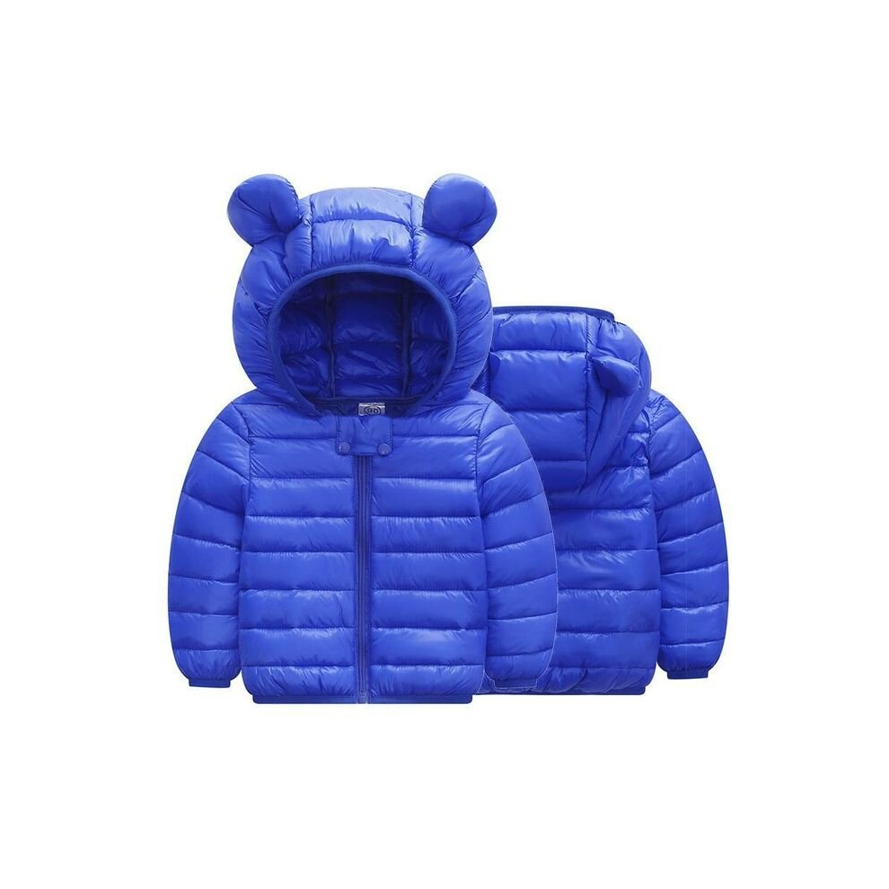 (Blue, 12M) 2024 Baby Girls Jacket  Spring Autumn Winter Jacket For Girls Coat Kids Warm Hooded Outerwear Children Clothes Infant Girls Coat