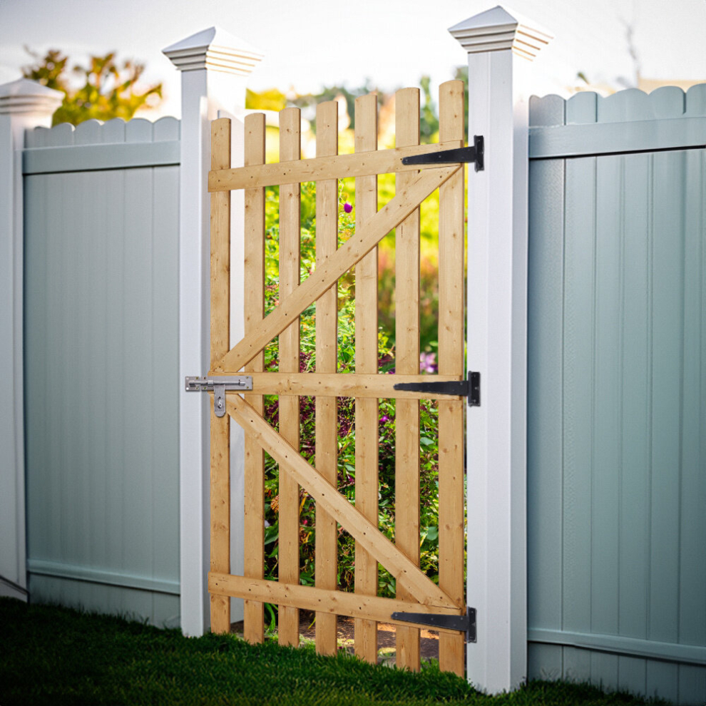 (6ft Tall (180cm)) 3-6FT Wooden Garden Gate Timber Entrance Pedestrian Fence Wood Barn Door Cottage