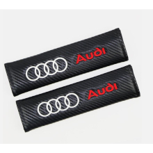 A PAIR Carbon Fibre Effect Racing Style Seat Belt Shoulder Pads-AUDI