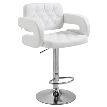 HOMCOM Adjustable Height Barstool Steel Pole PU Leather Bistro Home