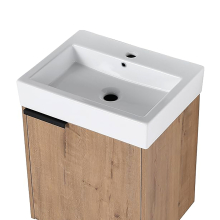 490mm White Ceramic Basin Bathroom Sink Overflow Mid-Edge With Single Tap Hole