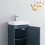 490mm White Ceramic Basin Bathroom Sink Overflow Mid-Edge With Single Tap Hole 4