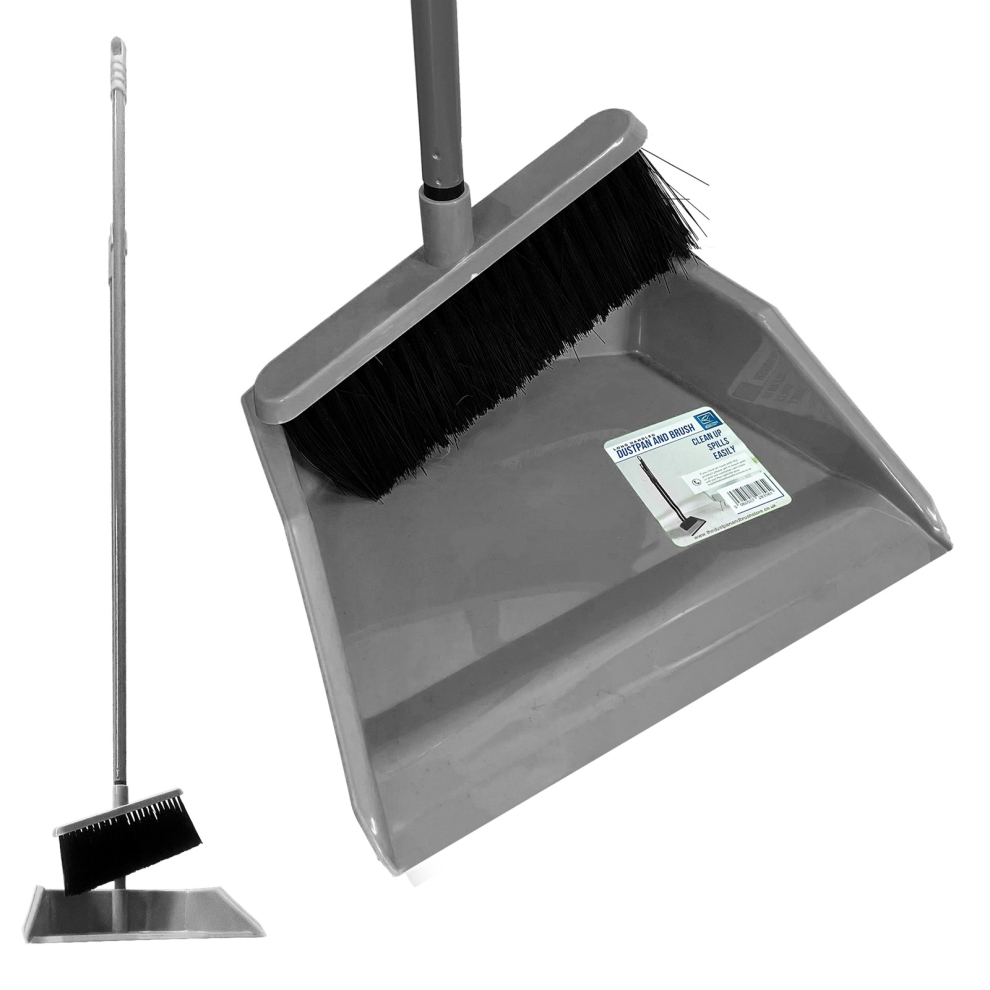 Dustpan and Brush Set Long Handled Sweeping Soft Indoor Broom  Floor
