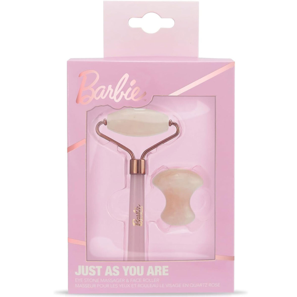 Barbie Rose Quartz Massage Roller for Face Massage set