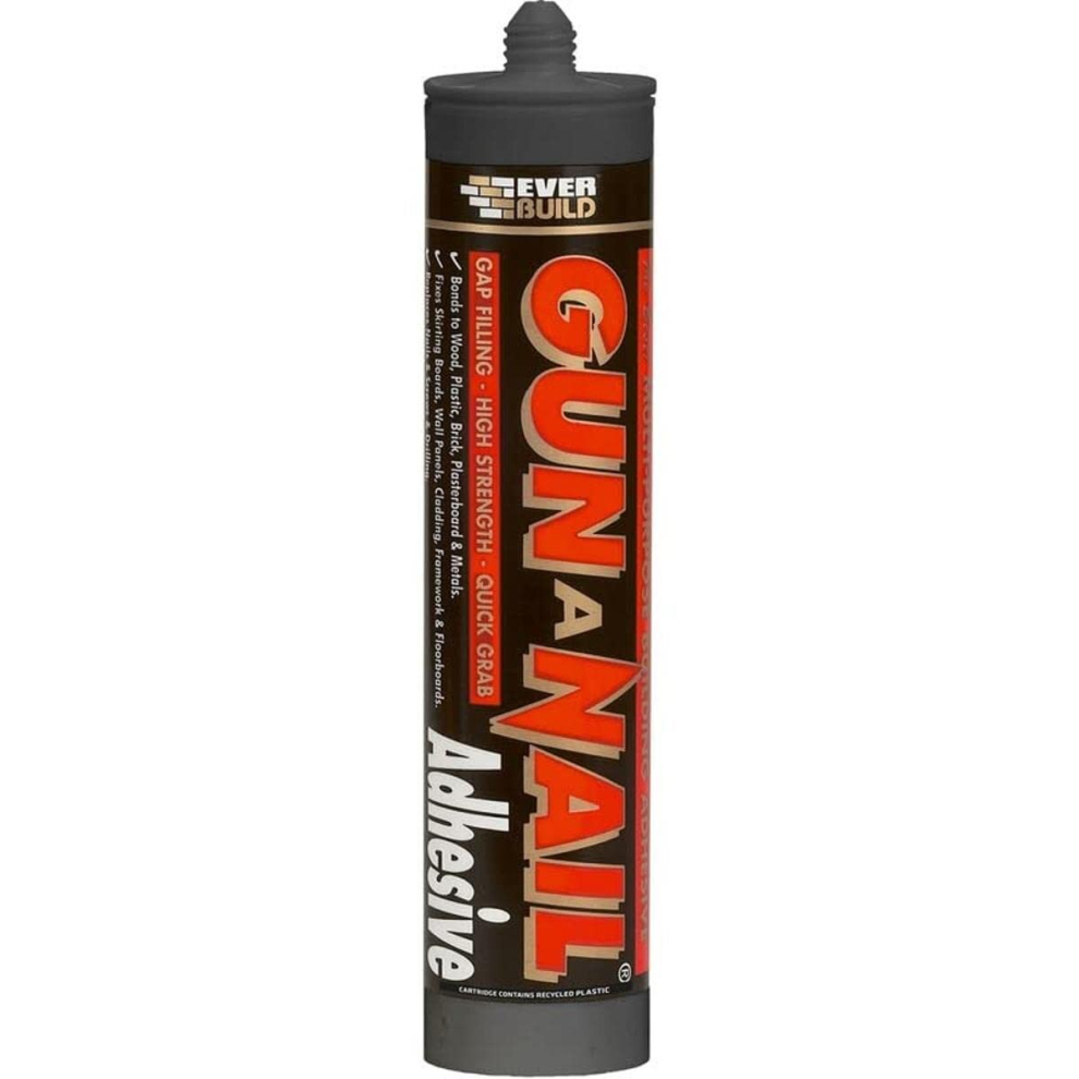 Everbuild Gun A Nail High Strength Building Adhesive White 295 ml