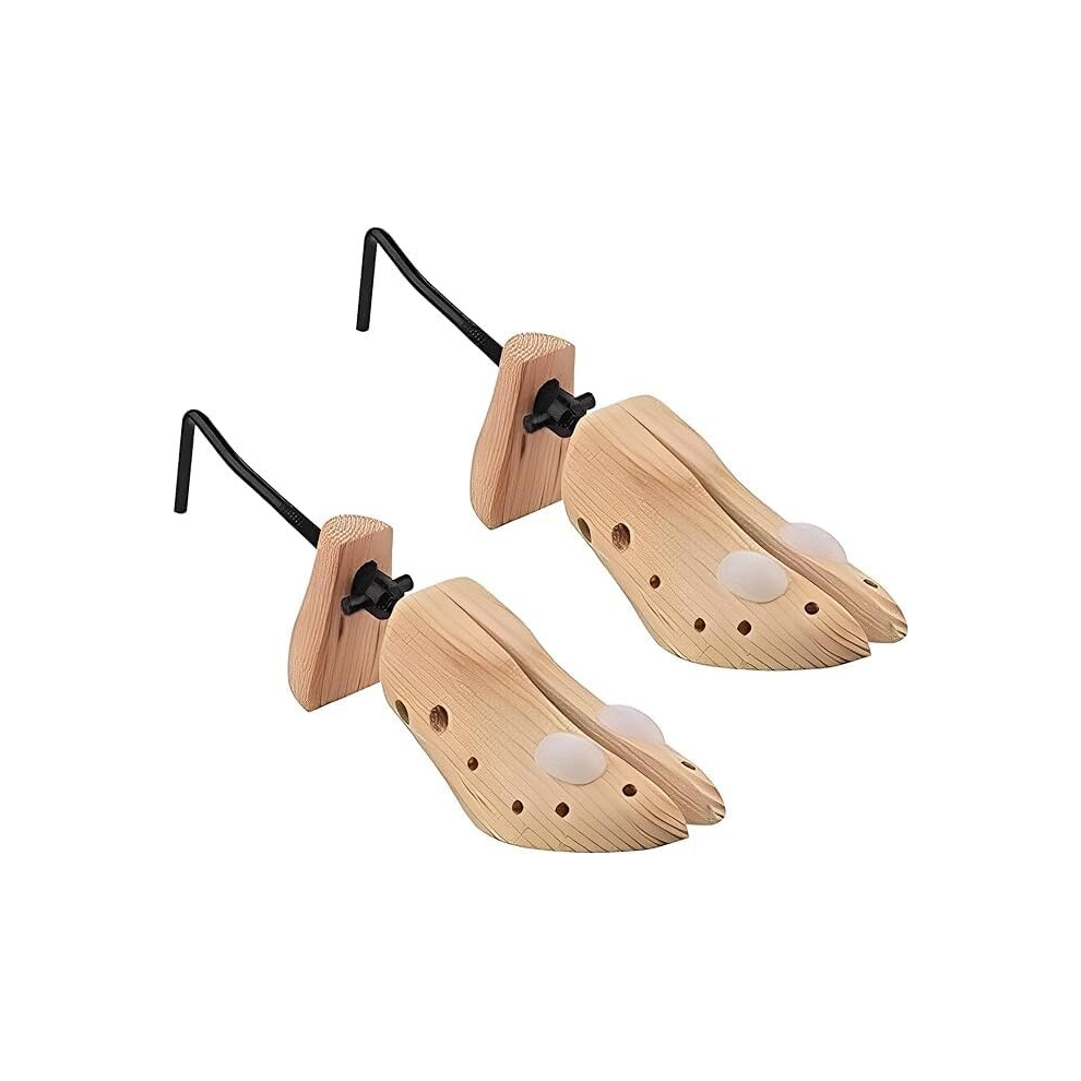 Mantraraj 2 X Women Shoe Stretchers Pair Shoe Tree Stretcher Expander Ladies Pine Wood Stretchers For All Shoe Types Size 3-7 Brown