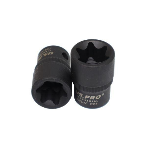 us pro US PRO Tools 9PCS 1/2" DR Impact E-Star Sockets Female Torx E10 - E24 7522 2