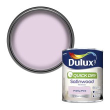 Dulux Quick Dry Satinwood Paint - Pretty Pink - 750ML,5358155