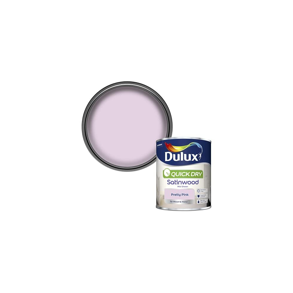 Dulux Quick Dry Satinwood Paint - Pretty Pink - 750ML,5358155