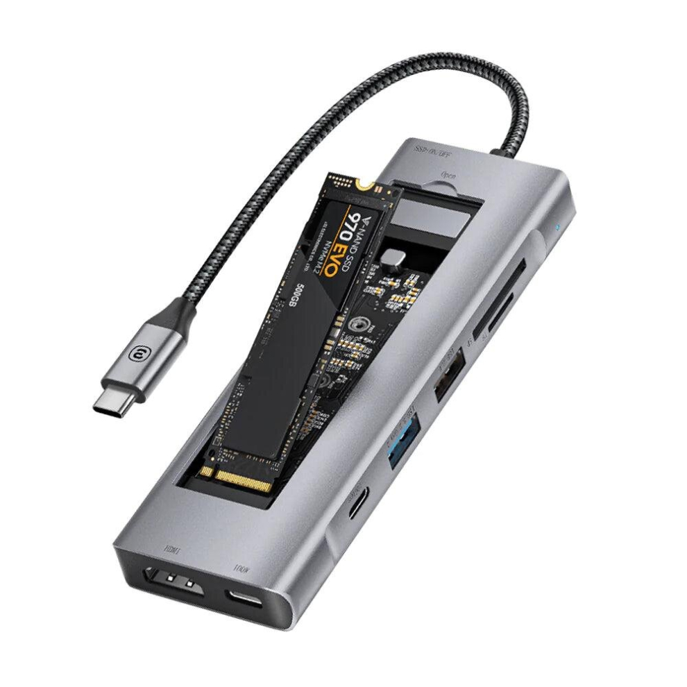Essager 8-in-1 USB C Hub with 10Gbps M.2 NVMe SSD Enclosure