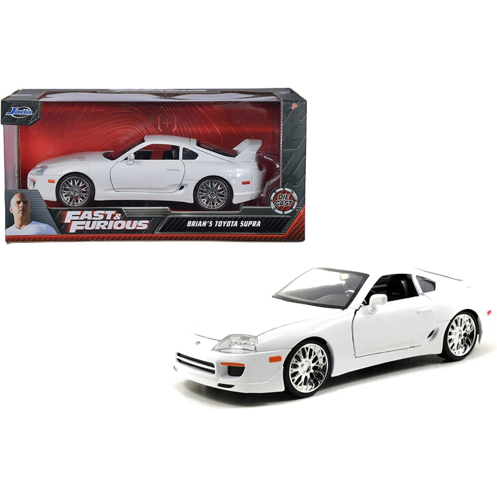 Photos - Toy Car Jada 97375 1/24 Fast & Furious 7 1995 Toyota Supra - White 