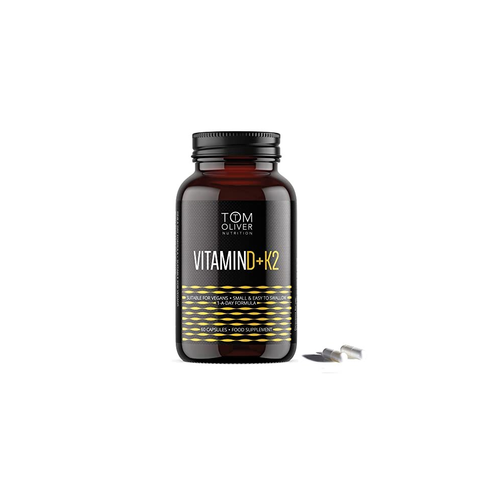 Tom Oliver Nutrition Vitamin D +K2 Capsules, 800Iu, 60 Count