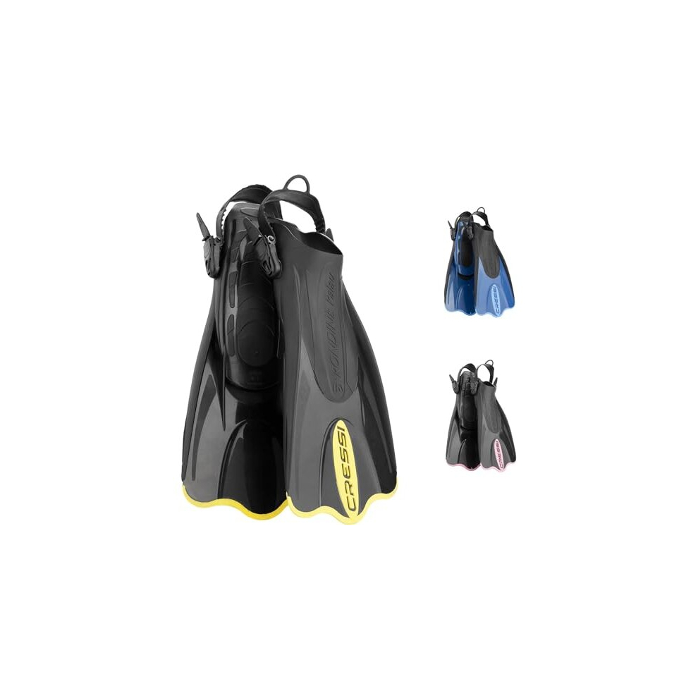 Cressi Palau Saf - Adjustable Short Flipper Fins For Snorkelling And Swimming, Adult Unisex, / ,M/L Black/Yellow