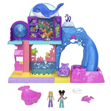 Pollyville Aquarium Starring Shani Playset with 2 Dolls, Toy Car, and 11 Accessories Including 8 Sea Animals, Toy with