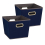 94 Medium Tapered Decorative Storage Bins | 2 Pack Set Cubby Baskets | Navy Blue 1