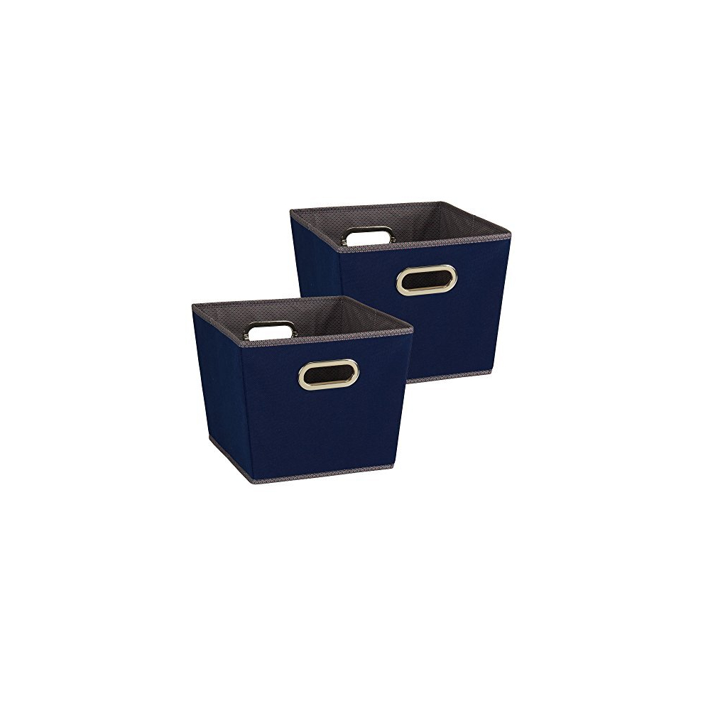 94 bacs de rangement d   coratifs coniques de taille moyenne | Lot de 2 paniers     casiers | Bleu marine