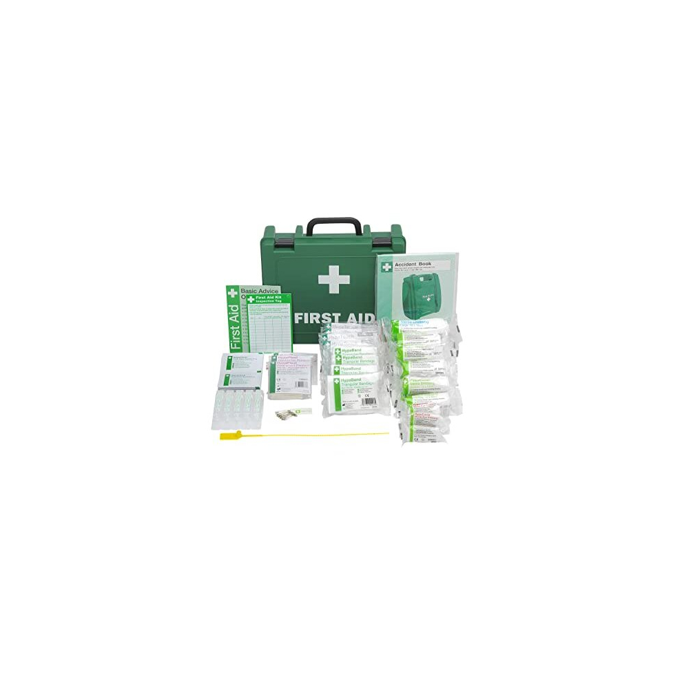 Safety First Aid Group Workplace First Aid Kit (Medium 11-20 Persons) Economy Hse-Compliant With Inspection Tags, Accident Book, Wall Bracket,