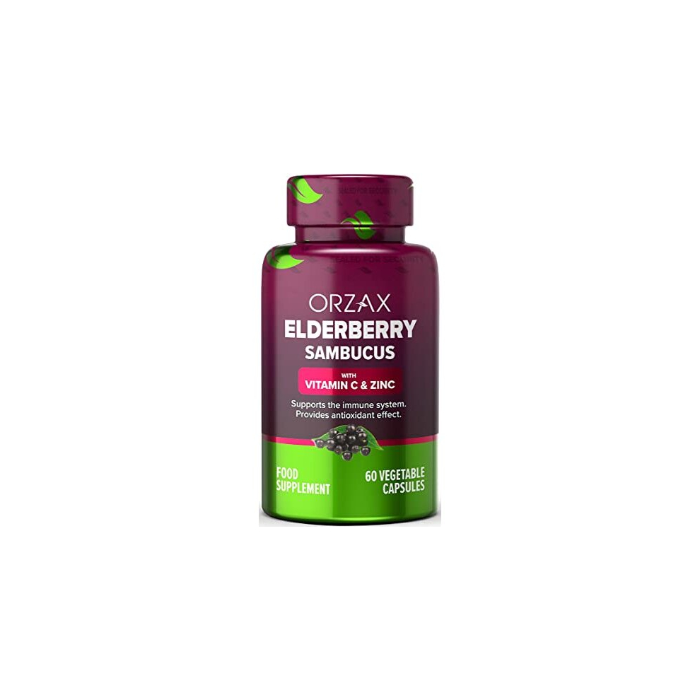 Elderberry Capsules - Immune Support Supplement with Elderberry Vitamin C and Zinc - Antioxidants Supplement for Woman