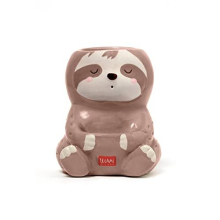 Desk Friends Ceramic Pen Holder, 9.2 x 10.4 cm, Sloth Theme, for Desk, Hand Painted