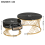 (Black+Gold) 2-in-1 Round Coffee Table Made of MDF 7