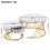(White+Gold) 2-in-1 Round Coffee Table Made of MDF 7