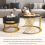 (Black+Gold) 2-in-1 Round Coffee Table Made of MDF 6