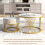 (White+Gold) 2-in-1 Round Coffee Table Made of MDF 2
