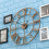 Gold Silent Large Wall Clock Metal Vintage Stereo Roman Numeral 3