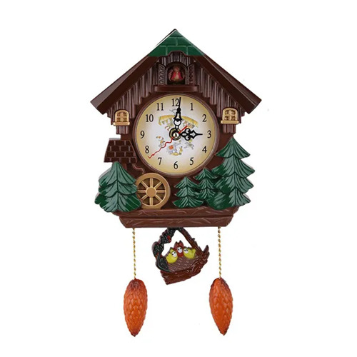 Cuckoo Clock Tree House Quartz Wall Clock Vintage Decoration for Home