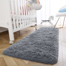 (SILVER, 80 X 150) Extra Large Shaggy Rugs Living Room Runner Carpet