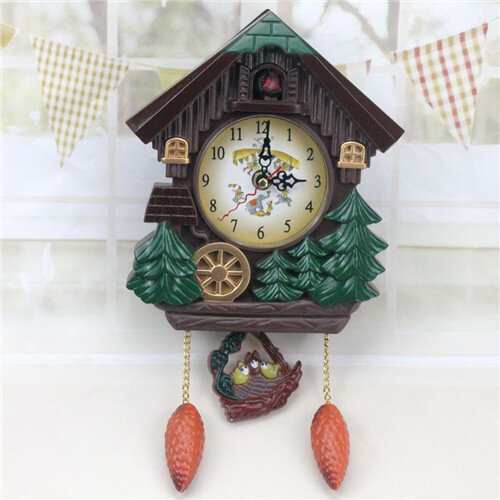 Cuckoo Clock Tree House Quartz Wall Clock Vintage Decoration for Home 1