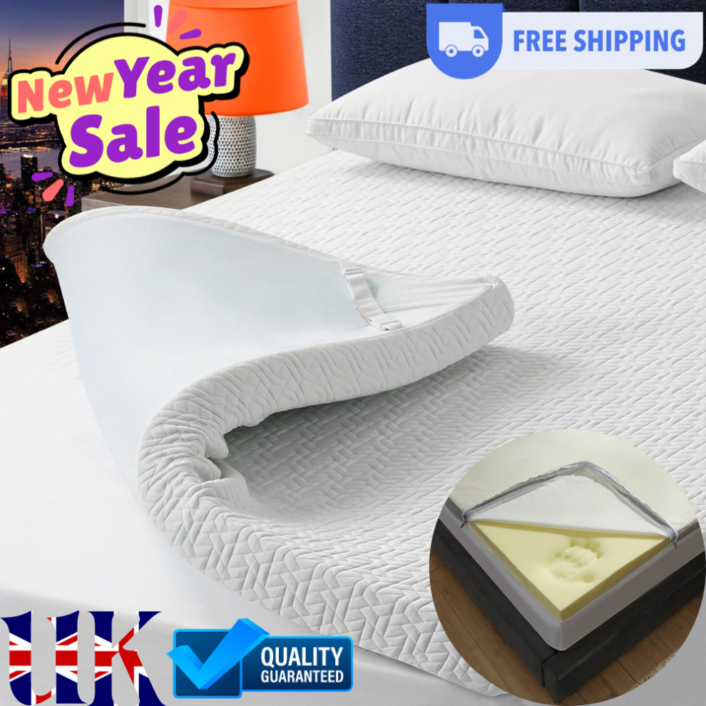 Photos - Mattress Cover / Pad  Mattress Topper Orthopedic Memory Foam Bed Topper White(Small Double, 4"-10 cm)
