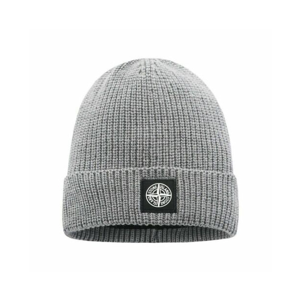 (Light Grey) Stone Island Beanie Men Women Warm Cuffed Cap Knit Stretch Winter Hat Xmas Gift-