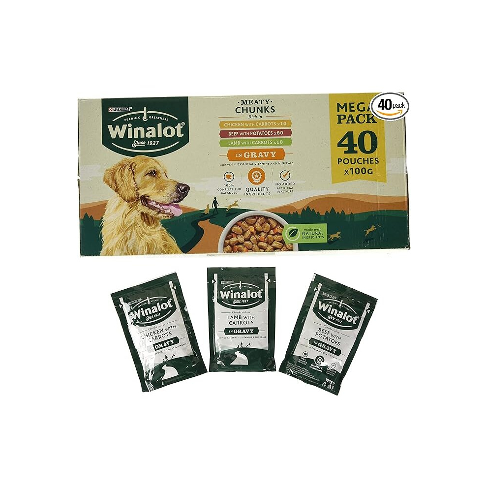 Winalot Dog Food Mixed in Gravy, 40 x 100g