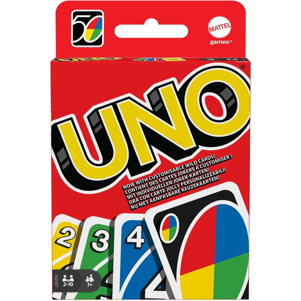 Mattel Games UNO Classic Card Game for Kids and Adults for Family Game Night Use as a Travel Game Engaging Gift Kids 2 to 10 Players Ages 7 and Up