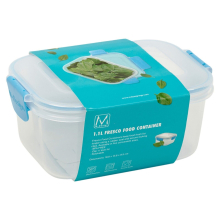 ( 1.1 L, Blue) Set of 3 Food Plastic Storage Container Airtight Seal Clip & Lock Lid Dishwasher Safe