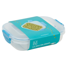 ( 600ml, Blue) Set of 3 Food Plastic Storage Container Airtight Seal Clip & Lock Lid Dishwasher Safe