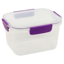 ( 2.3L, Purple) Set of 3 Food Plastic Storage Container Airtight Seal Clip & Lock Lid Dishwasher Safe