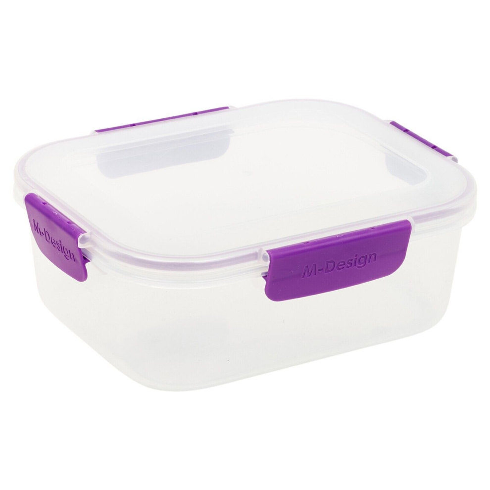 (  2.1L,   Purple) Set of 3 Food Plastic Storage Container Airtight Seal Clip & Lock Lid Dishwasher Safe