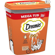 Dreamies Cat Treats Chicken 350g Adult Pack of 2