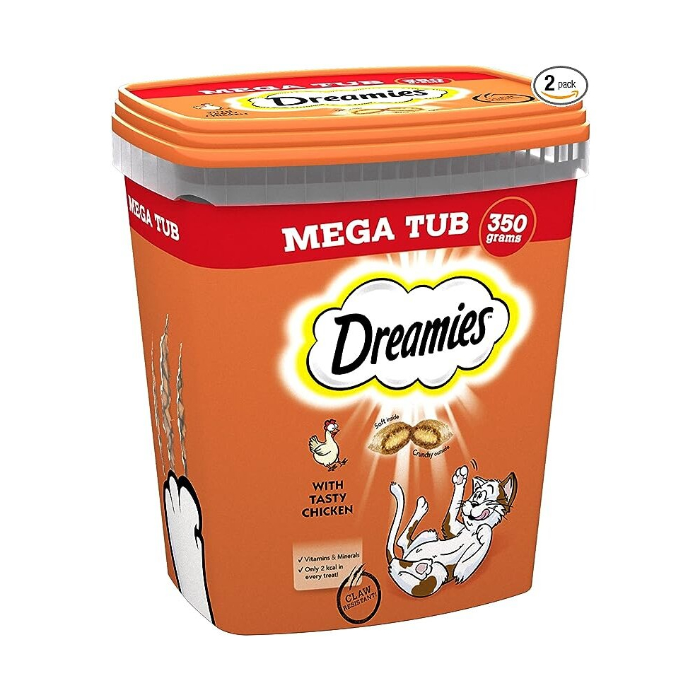 Dreamies Cat Treats Chicken 350g Adult Pack of 2-image-OPC-PD8CYGH-NEW