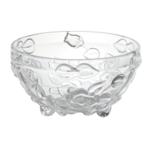 Glass Sweet Sugar Bowl Large Candy Nuts Bowl Bonbon Dish Floral 17cm