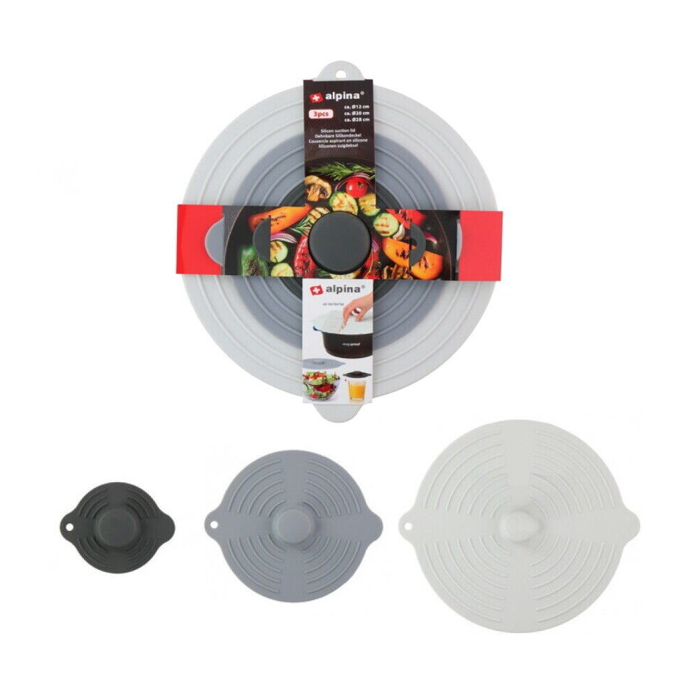 Silicone Lid Food Cover Pan Bowl Pot Cover Anti-Dust Suction Seal x3