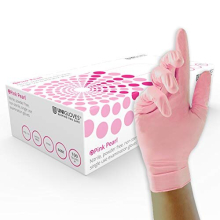 Unigloves Pink Pearl GP0051 Nitrile Examination - Multipurpose, Powder Free and Latex Free Disposable Gloves, Box of 100 Gloves, Pink, Extra Small