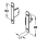 Hooks, pair of attachments for front drawer replacement coupling drawers model SUPRA INDAUX 2