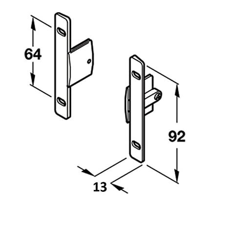 Hooks, pair of attachments for front drawer replacement coupling drawers model SUPRA INDAUX 1