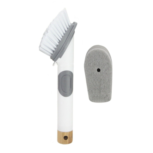 Alpina Dish Washing Up Brush Sponge With Liquid Soap Dispenser Scrubber Pad 2