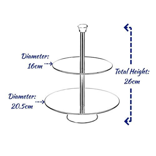 Cake Stand 2 Tier Layer Stainless Steel Round Serving Display Platter 2