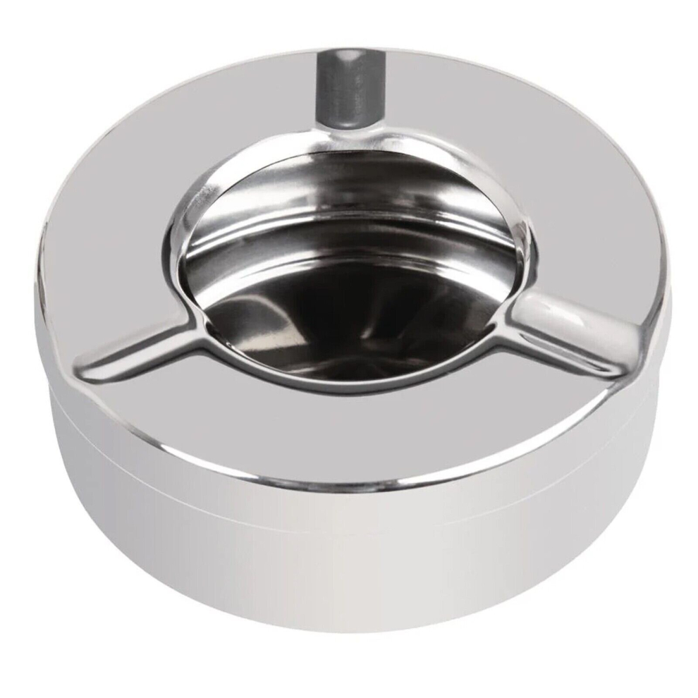 Metal Ashtray Round Ash Tray Cigarette Smoking Outdoor Pub Windproof